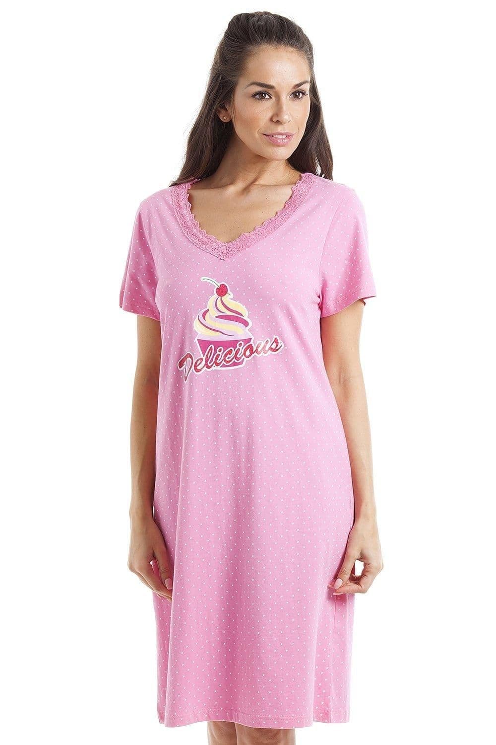 Cupcake Motif Cotton Summer Nightshirt
