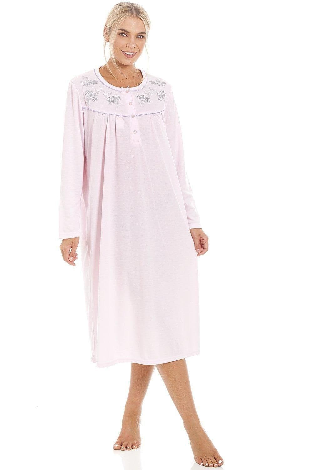 Classic Long Sleeve Cuddle Knit Nightdress Pink