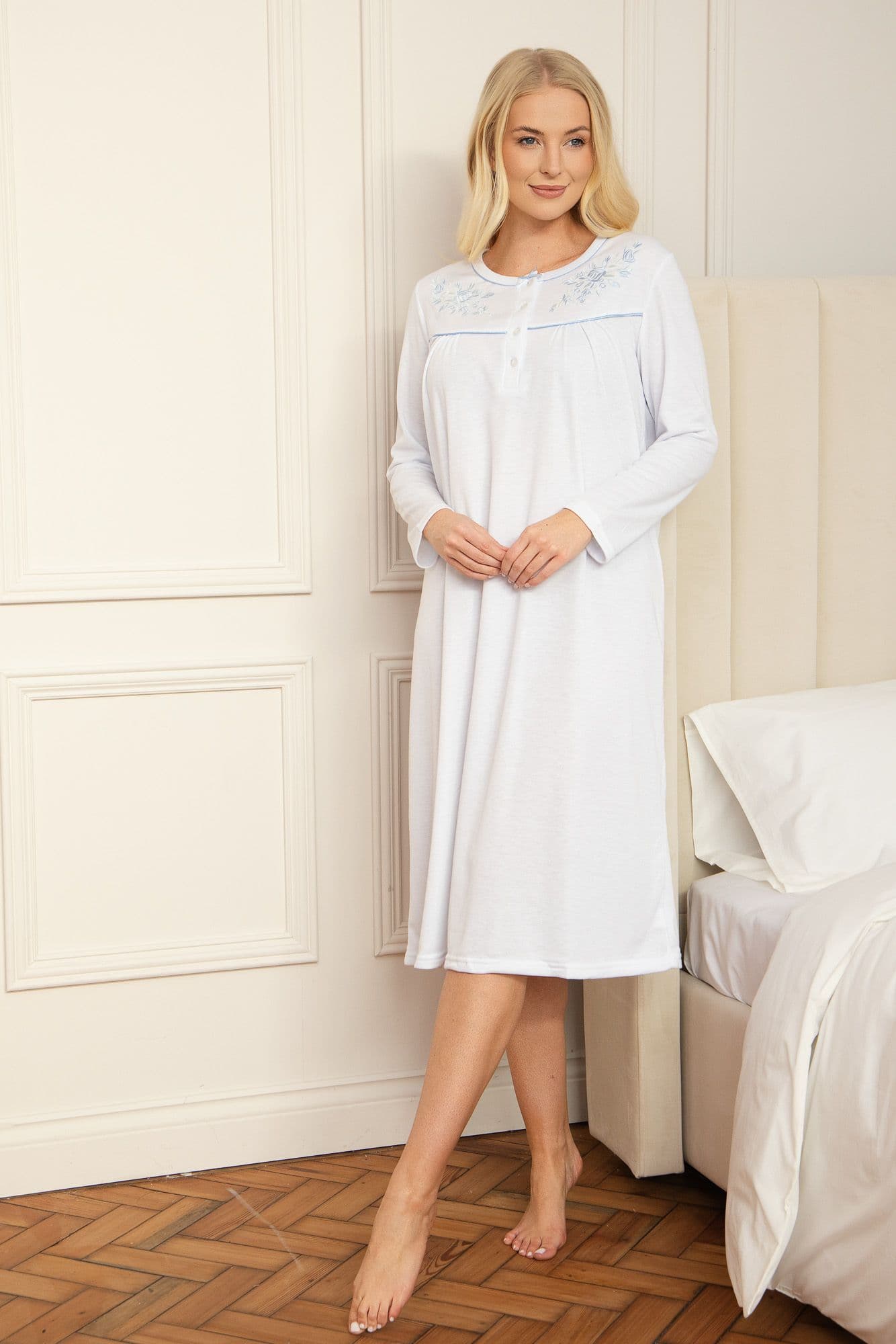Classic Long Sleeve Cuddle Knit Nightdress