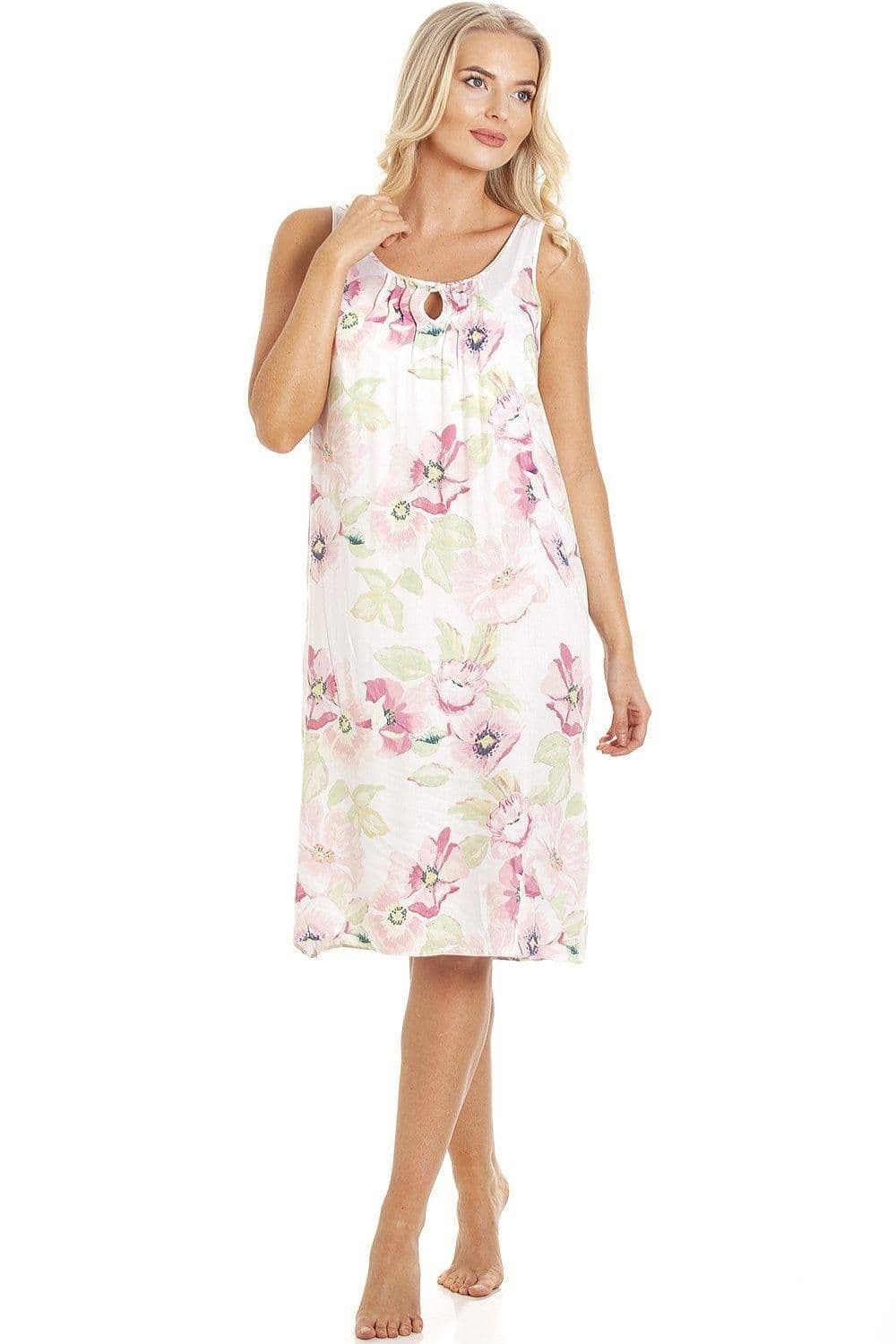 Classic Sleeveless Poppy Print Chemise