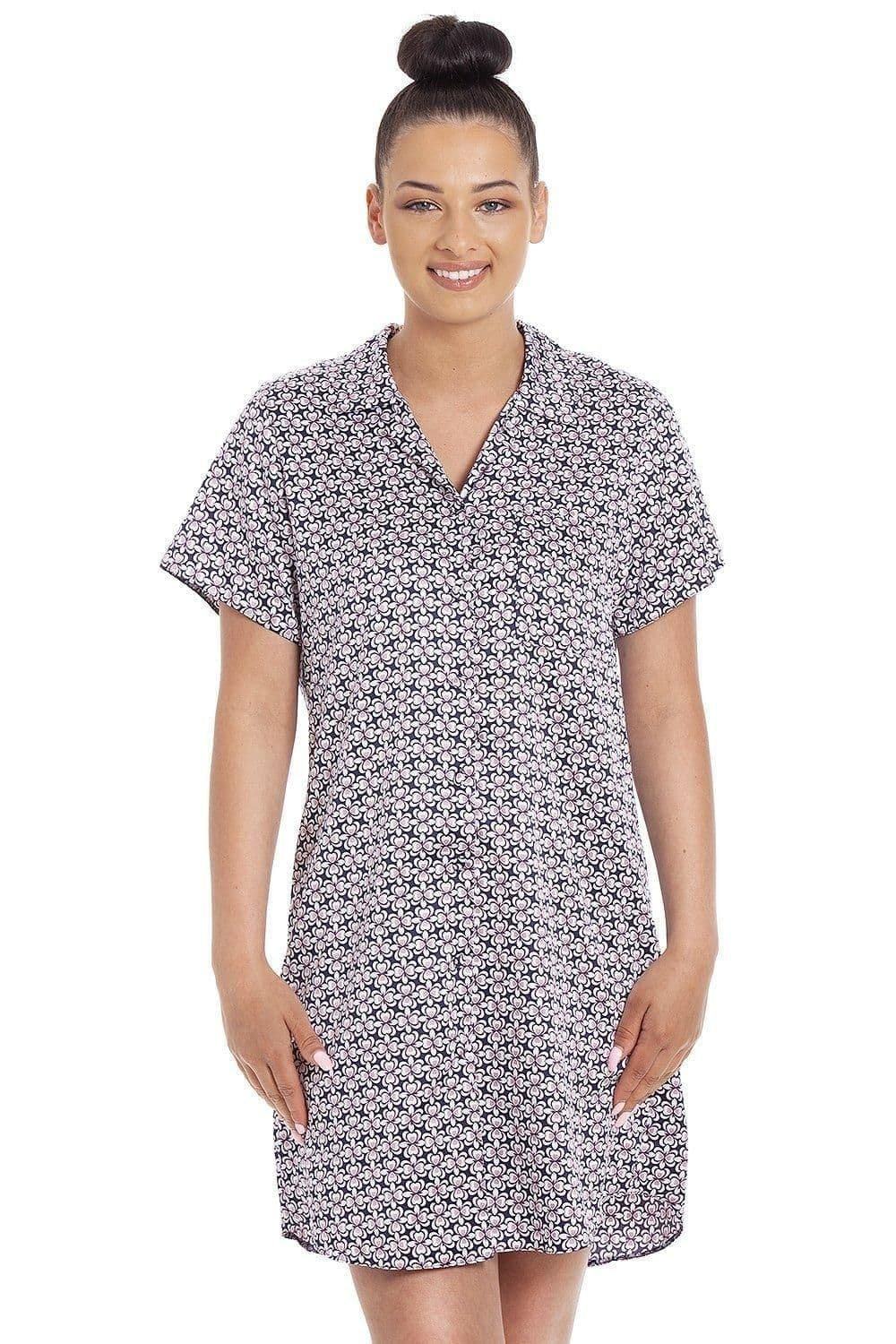 Floral Printed Satin Nightshirt