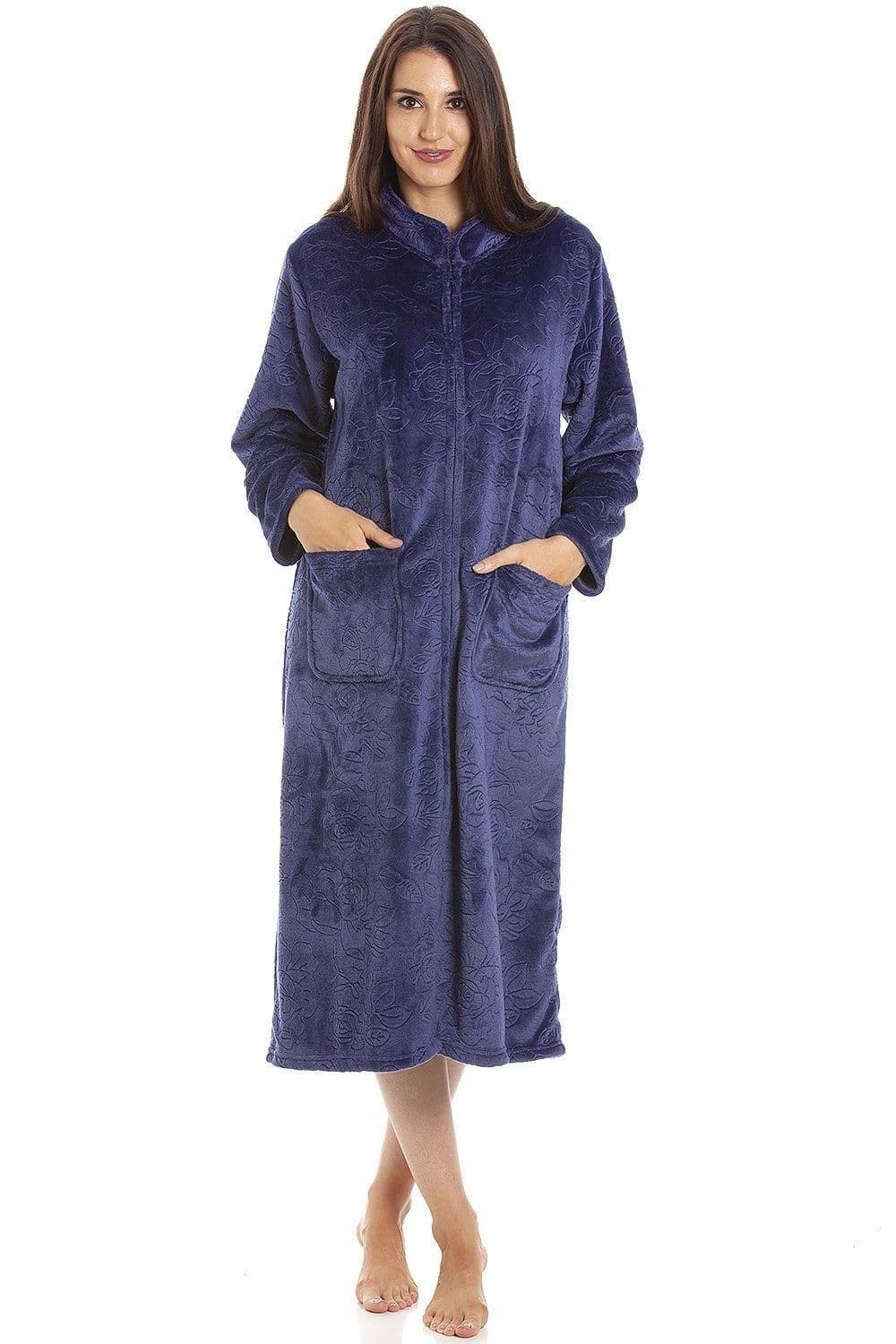 Classic Supersoft Embossed Zip Up Housecoat