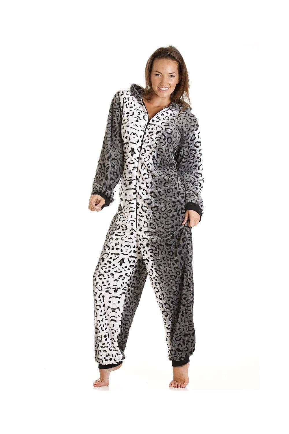 Supersoft All One Snow Leopard Animal Print Onesie