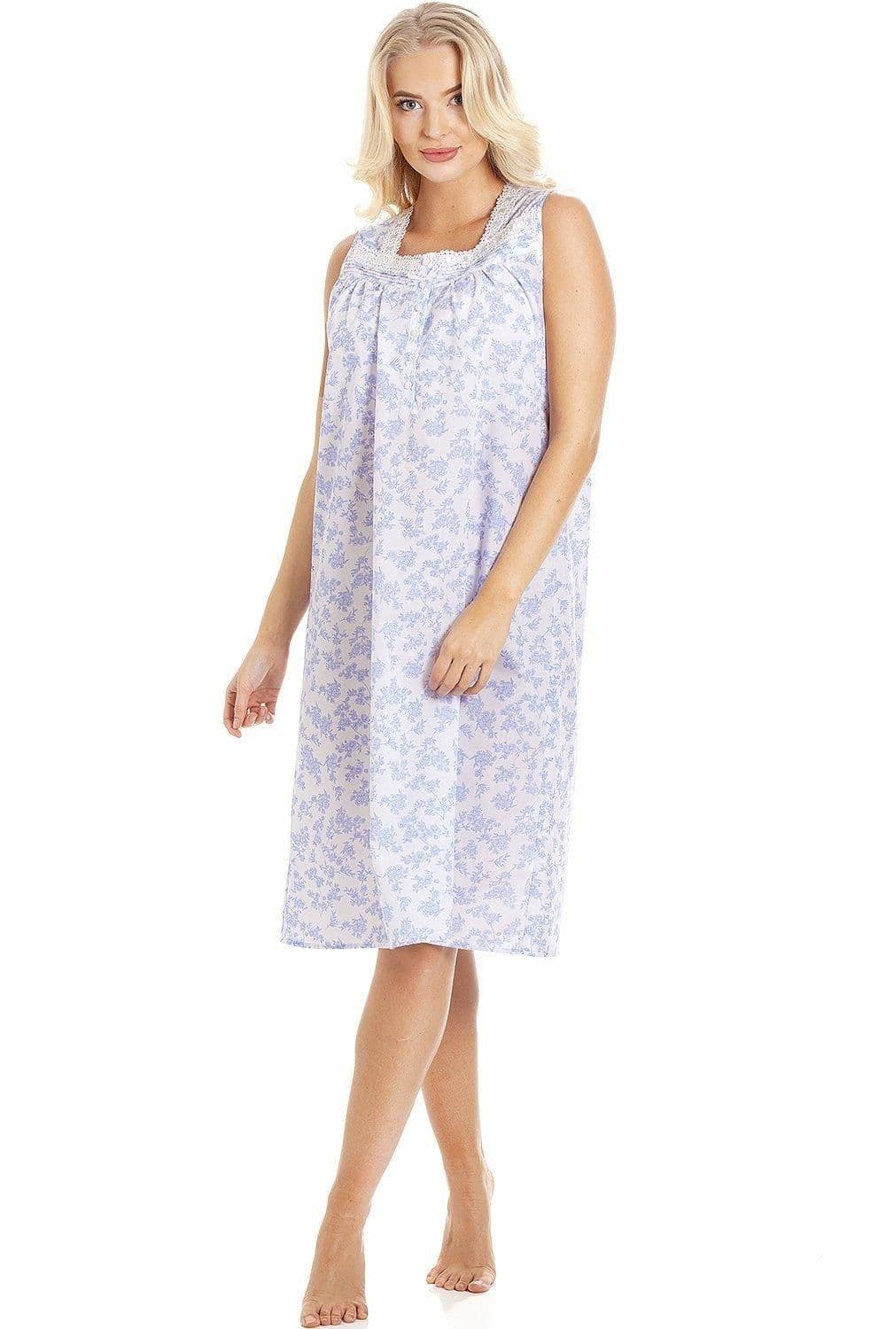 Classic Floral Print Sleeveless Nightdress