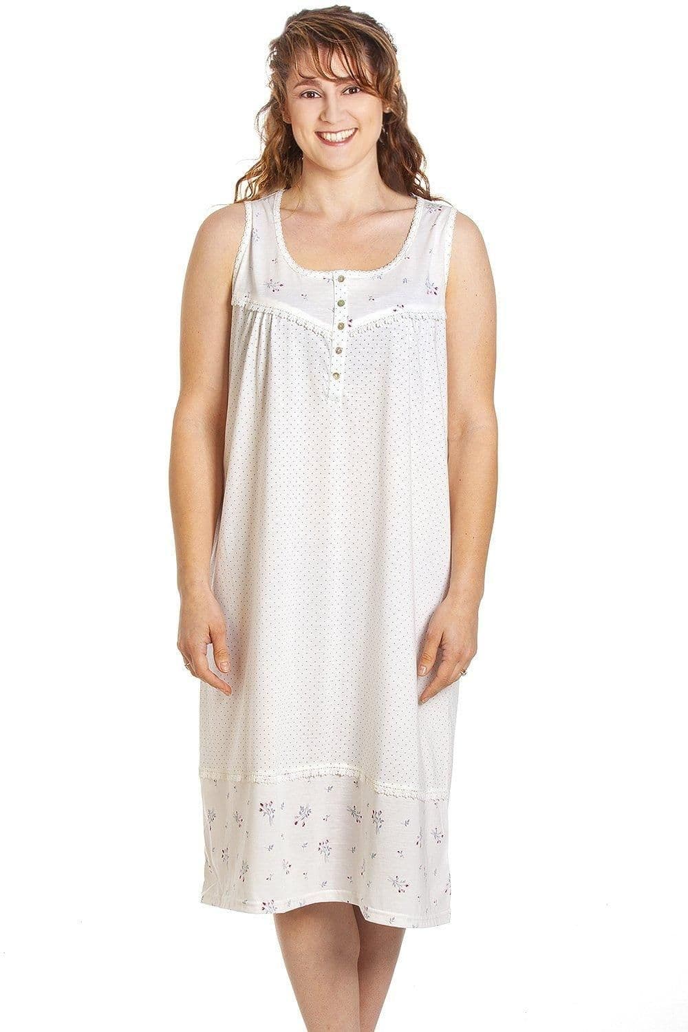 Classic Sleeveless Polka Dot Nightdress