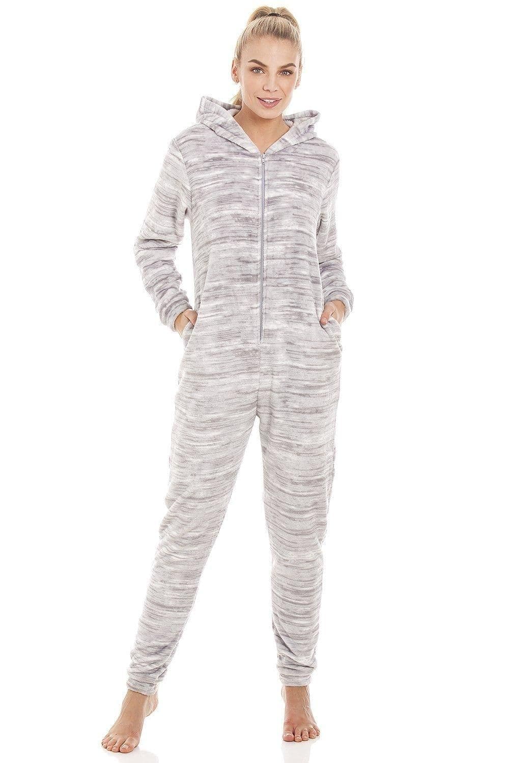 Speckled Supersoft Fleece Hooded All One Onesie