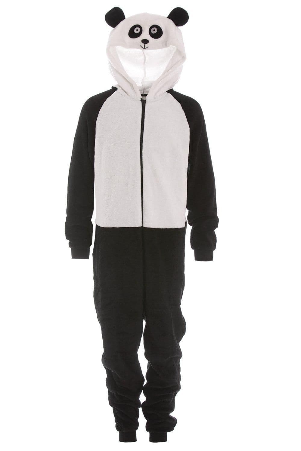 Supersoft Panda Bear Animal Print Hooded All One Onesie