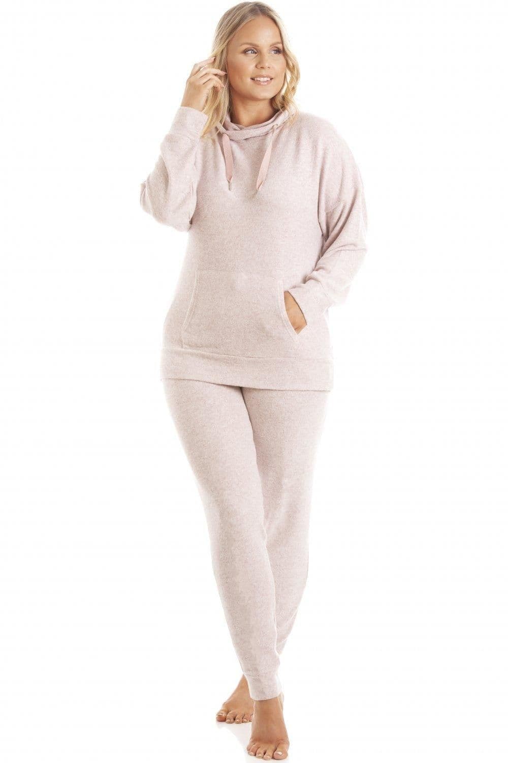 Comfy Fit Marl Hacci Pyjama set Pink