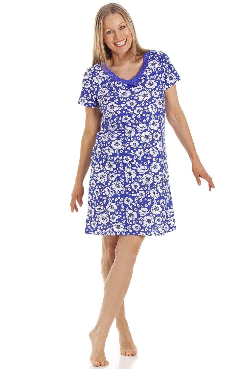 Floral Print Cotton Summer Nightshirt