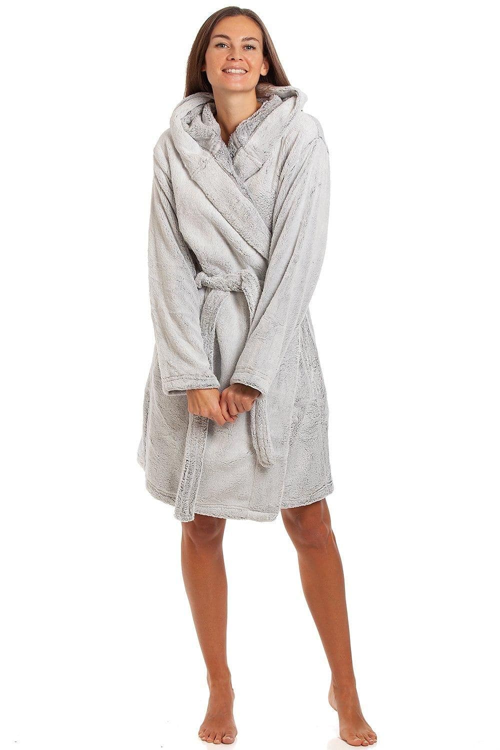 Supersoft Deep Pile Fluffy Hooded Bathrobe