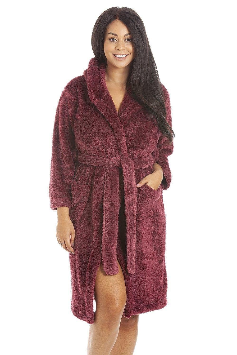 Supersoft Fluffy Fleece Hooded Bathrobe