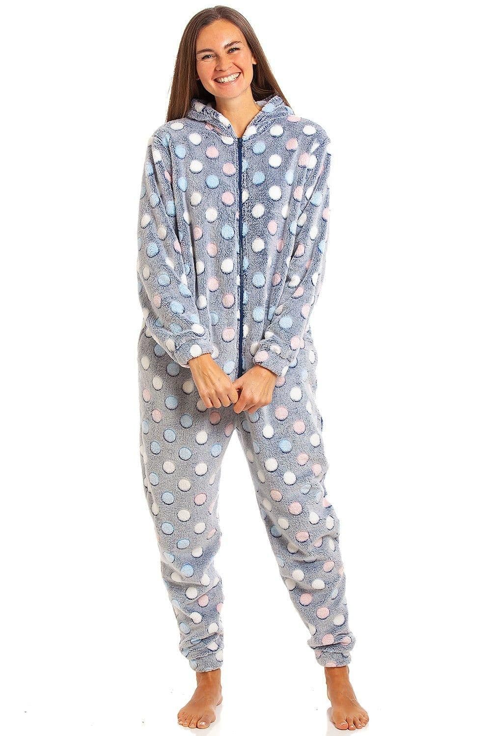 Multicoloured Spot Print Supersoft Hoooded Onesie Mid