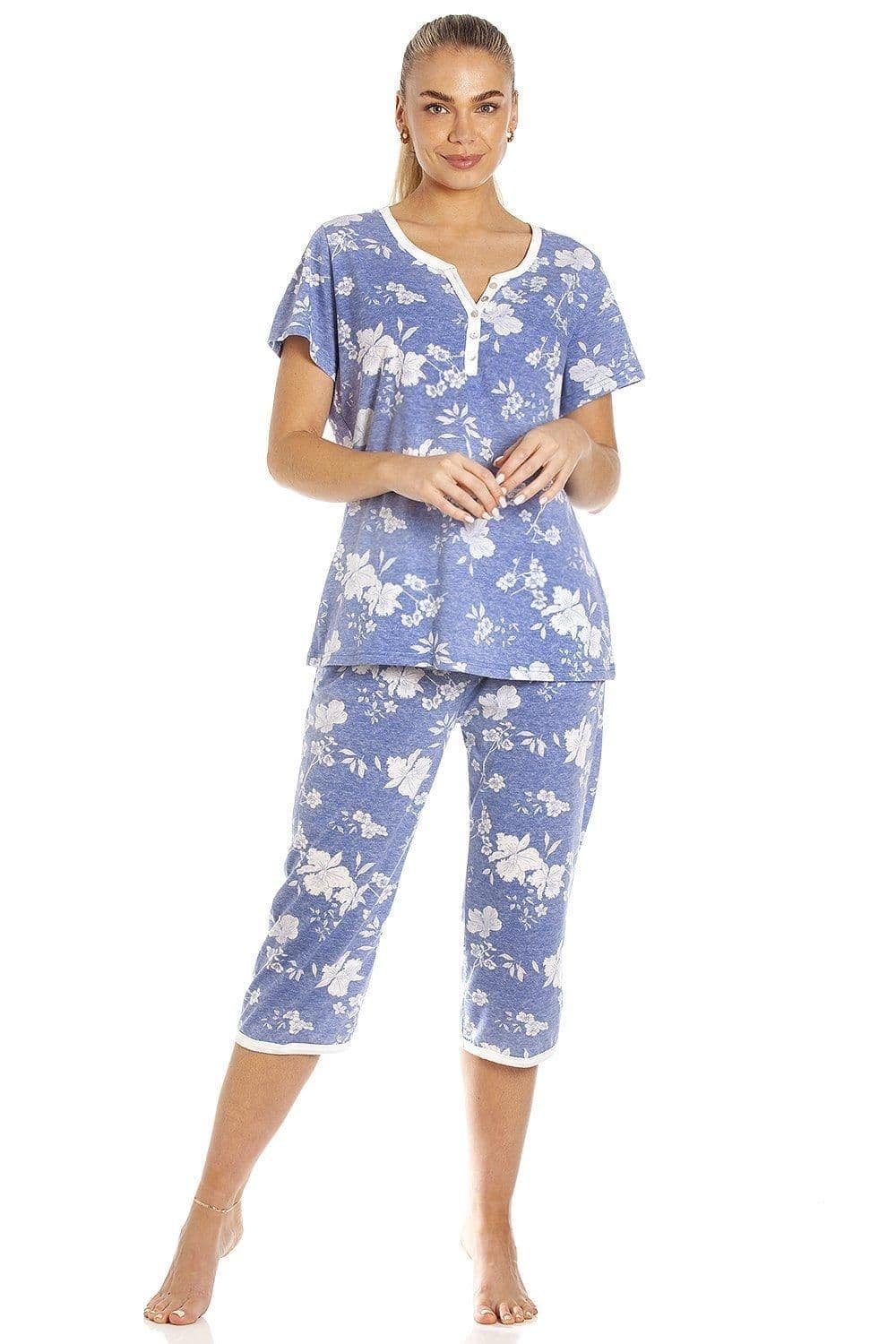 Lightweight Floral Capri Pyjama Set