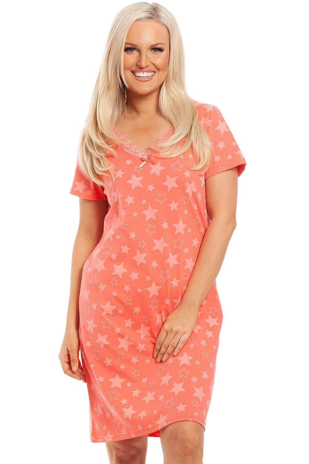 Star Print Cotton Summer Nightshirt