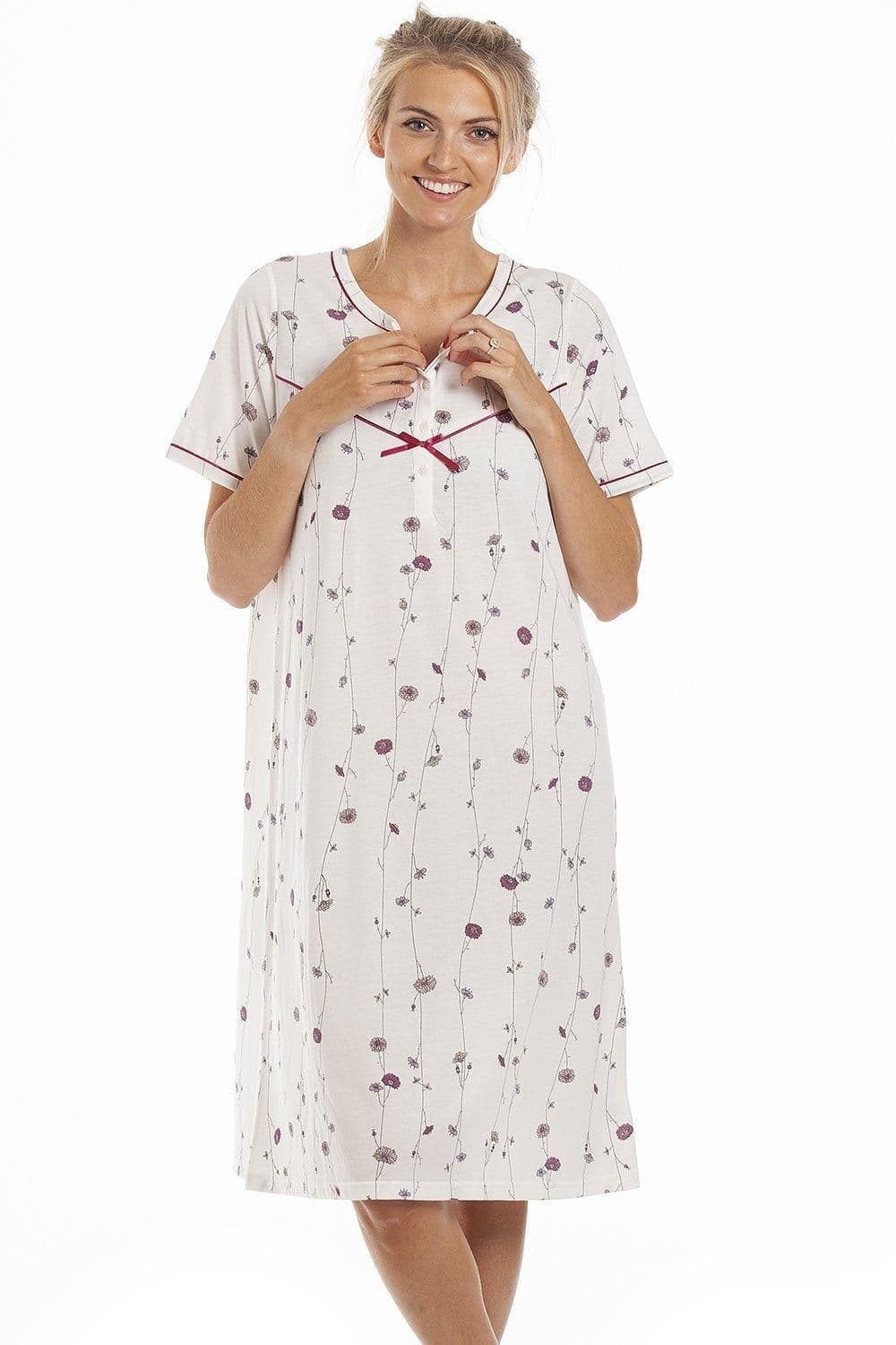 Short Sleeve Poppy Print Nightdress