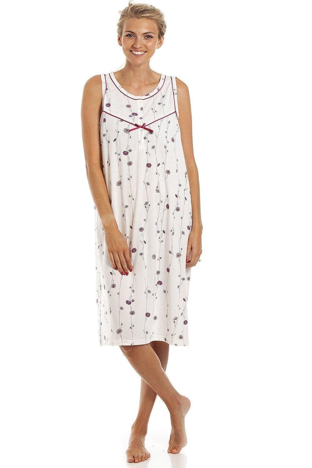 Sleeveless Poppy Print Nightdress
