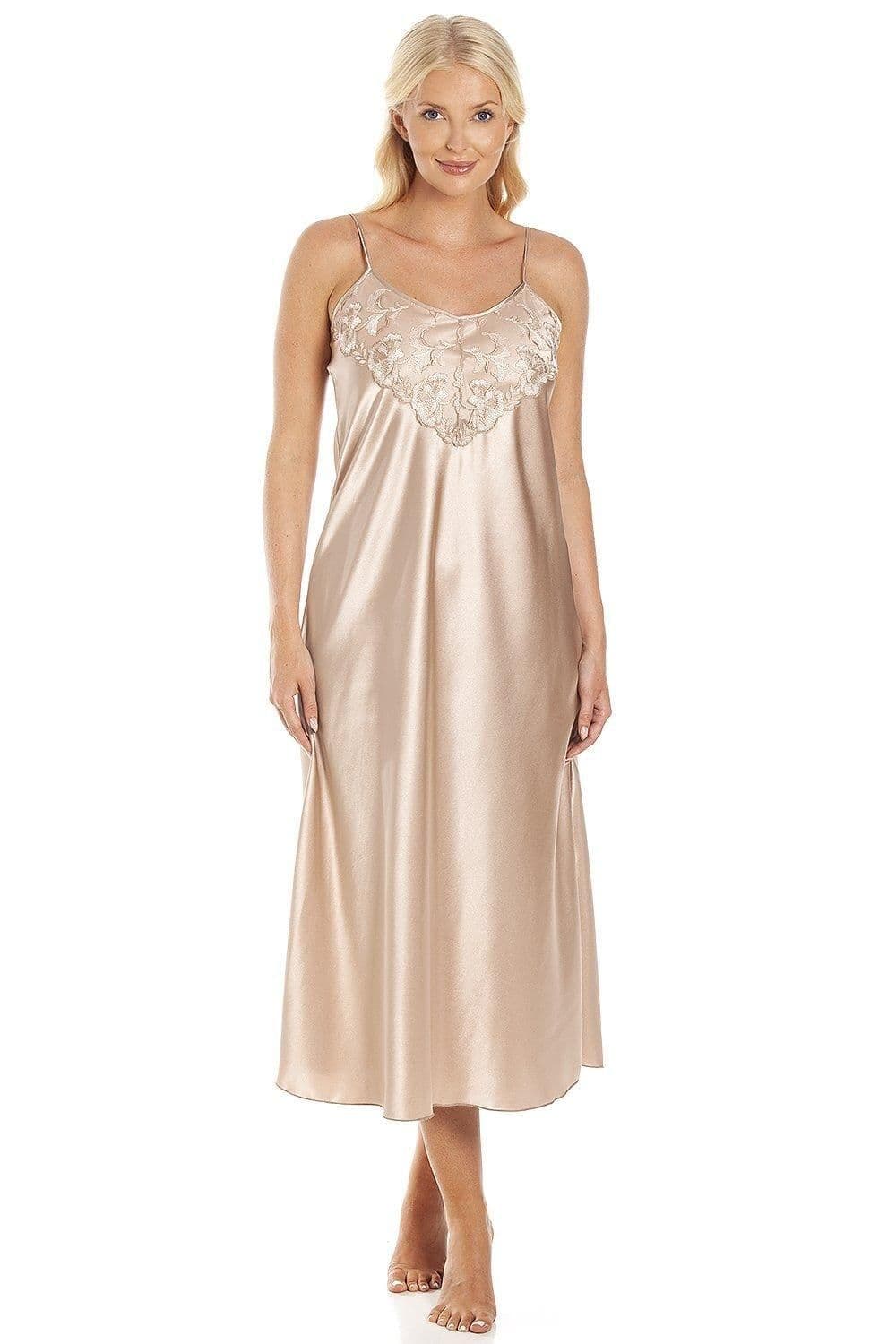 Luxury Thin Strap Lace Satin Chemise Light