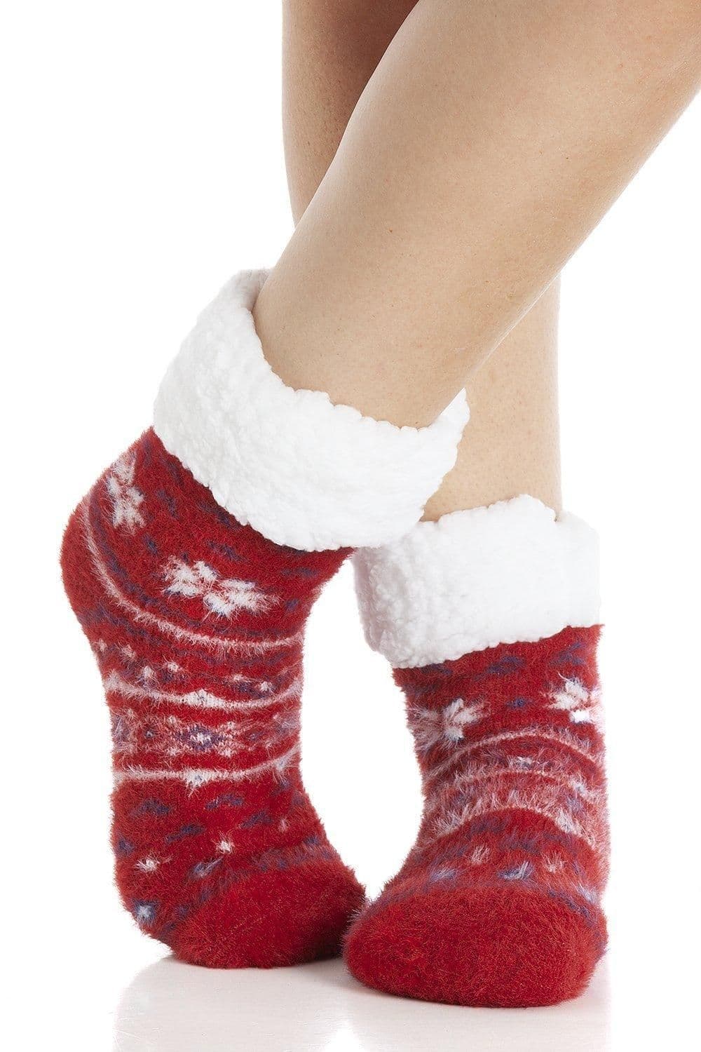 Soft & Fuzzy Fairisle Print Bed Socks