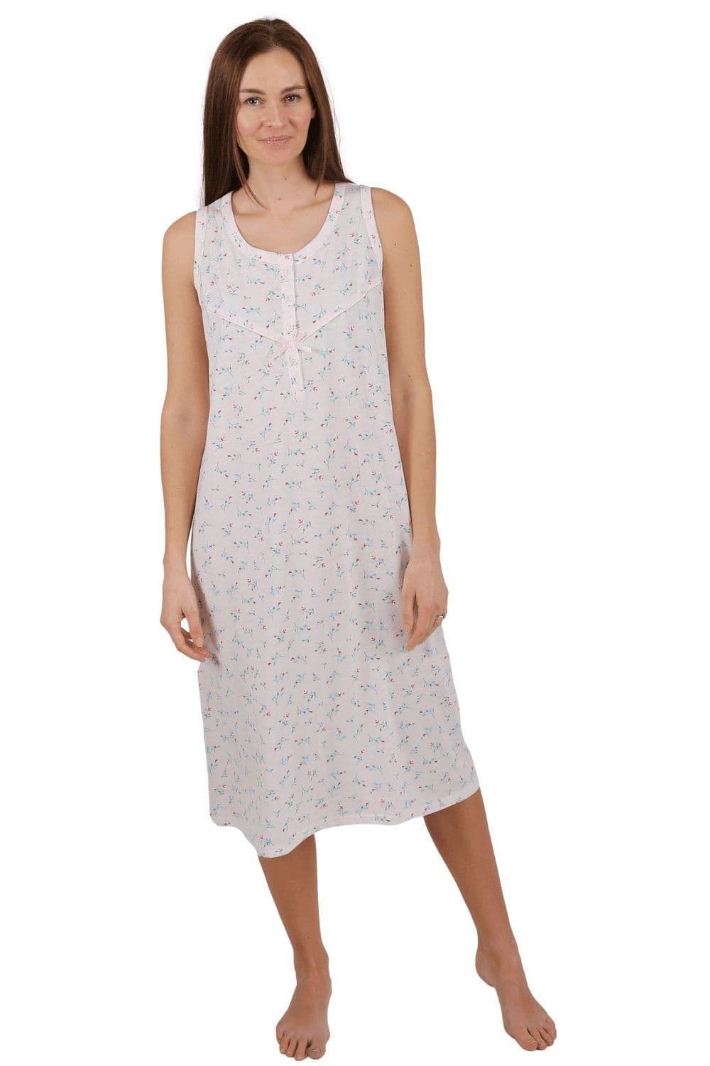 Lightweight Sleeveless Floral Nightdress