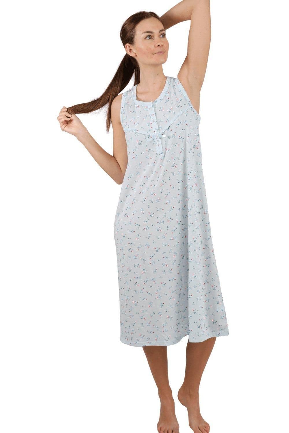 Lightweight Sleeveless Floral Nightdress