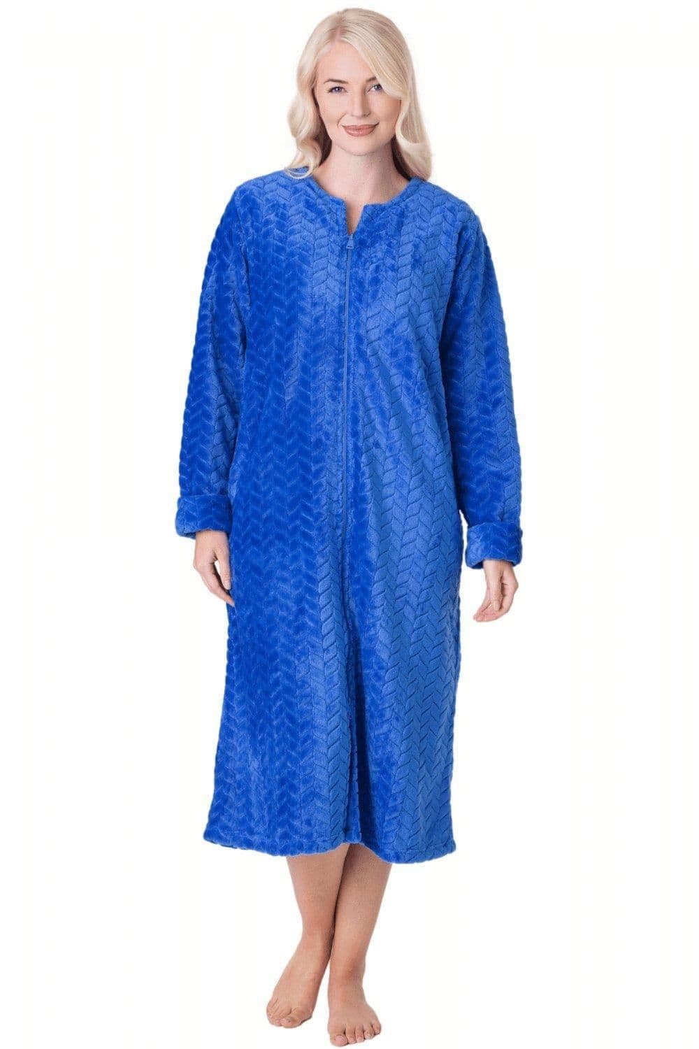 Supersoft Zip Front Embossed Housecoat