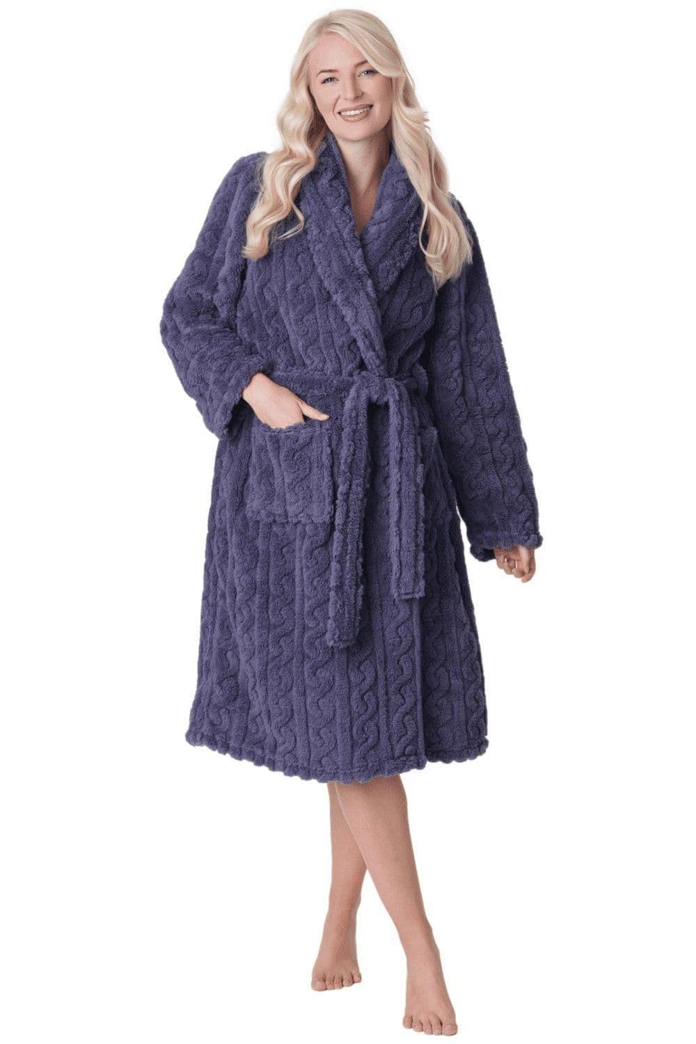 Supersoft Luxury Fleece Jaquard Bathrobe