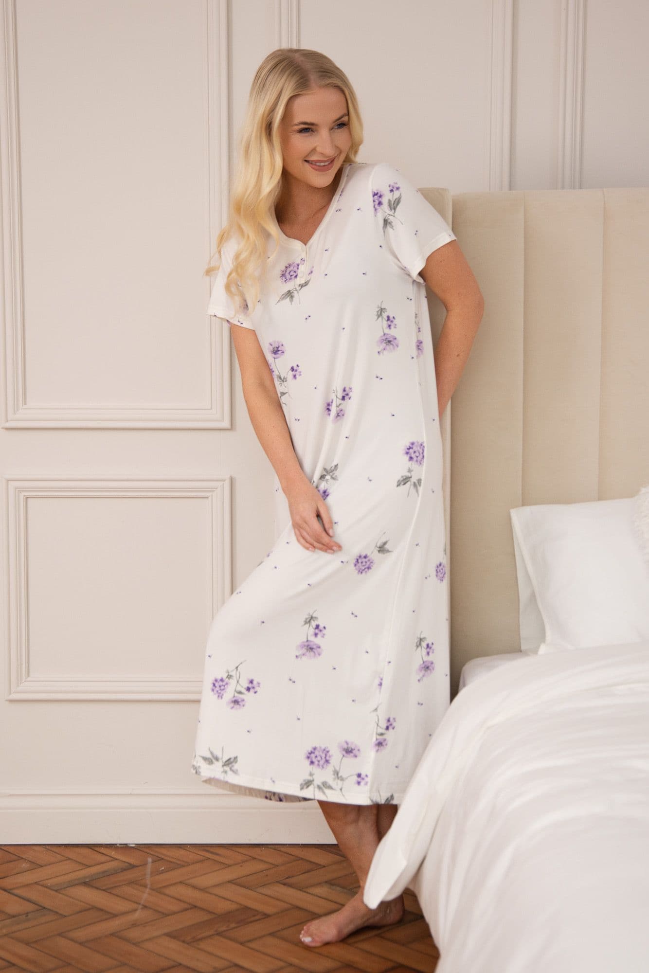 Luxury Floral Short Sleeve Nightdress