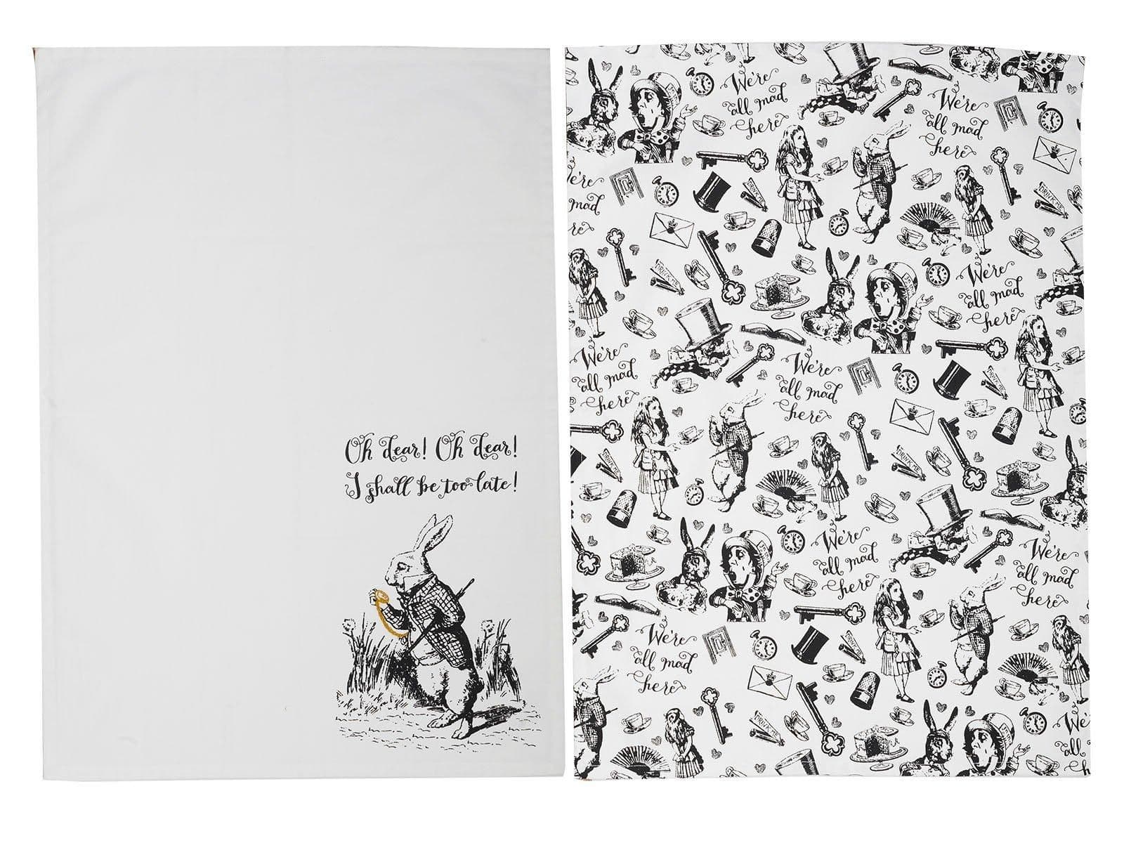 Victoria Albert Alice Wonderland Set 2 Tea Towels