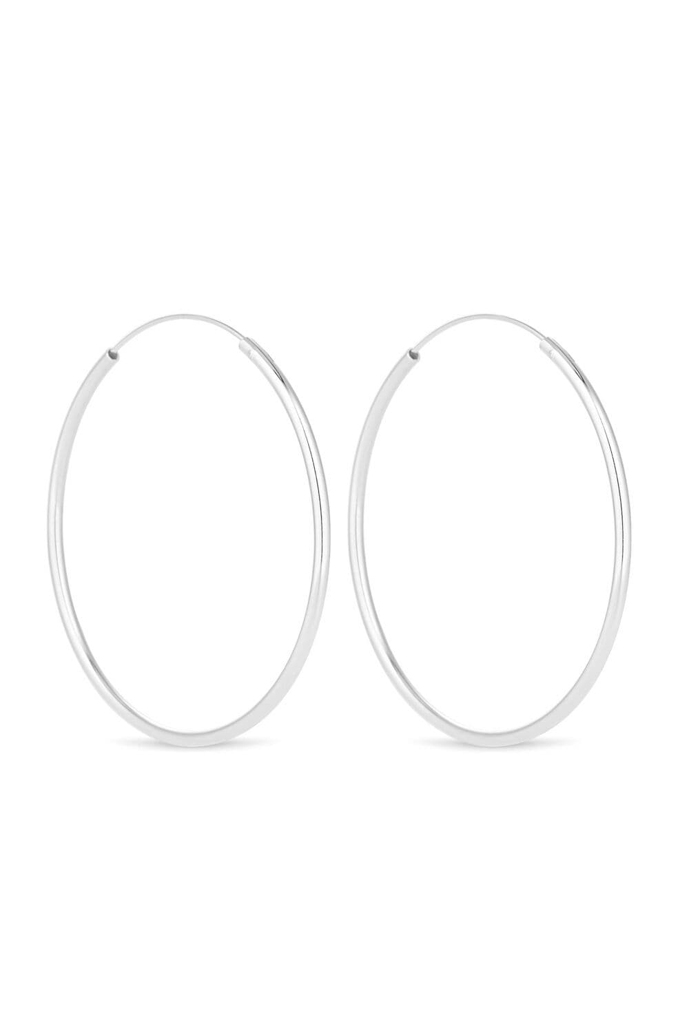 Sterling 925 50mm Sleeper Hoop Earrings