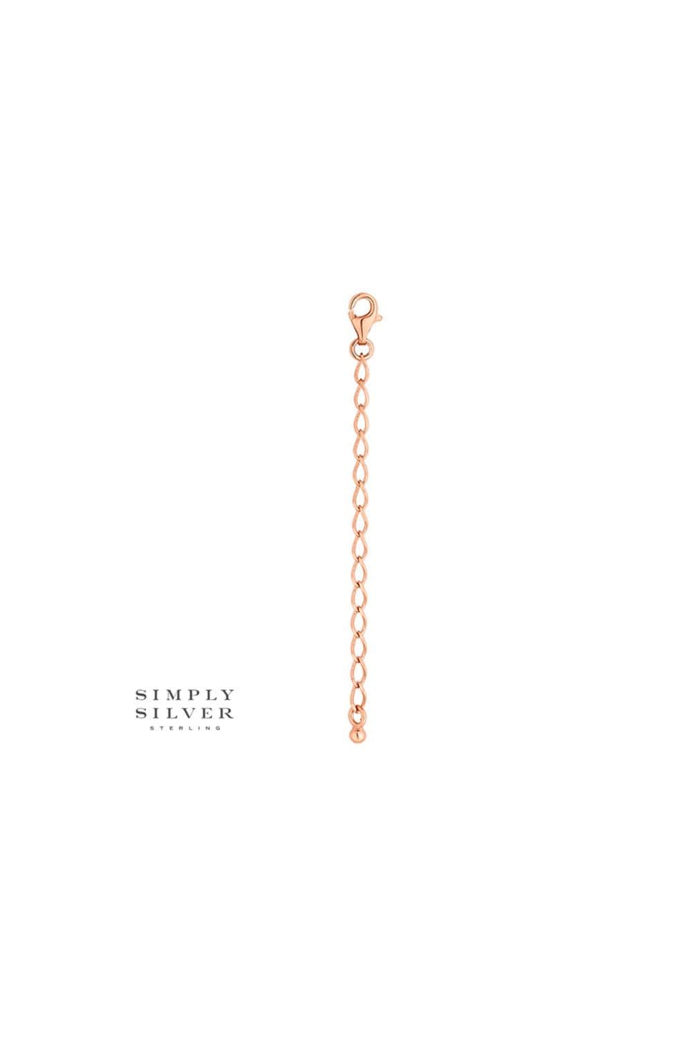 14ct Rose Gold Plated Sterling 925 Extension Chain Necklace