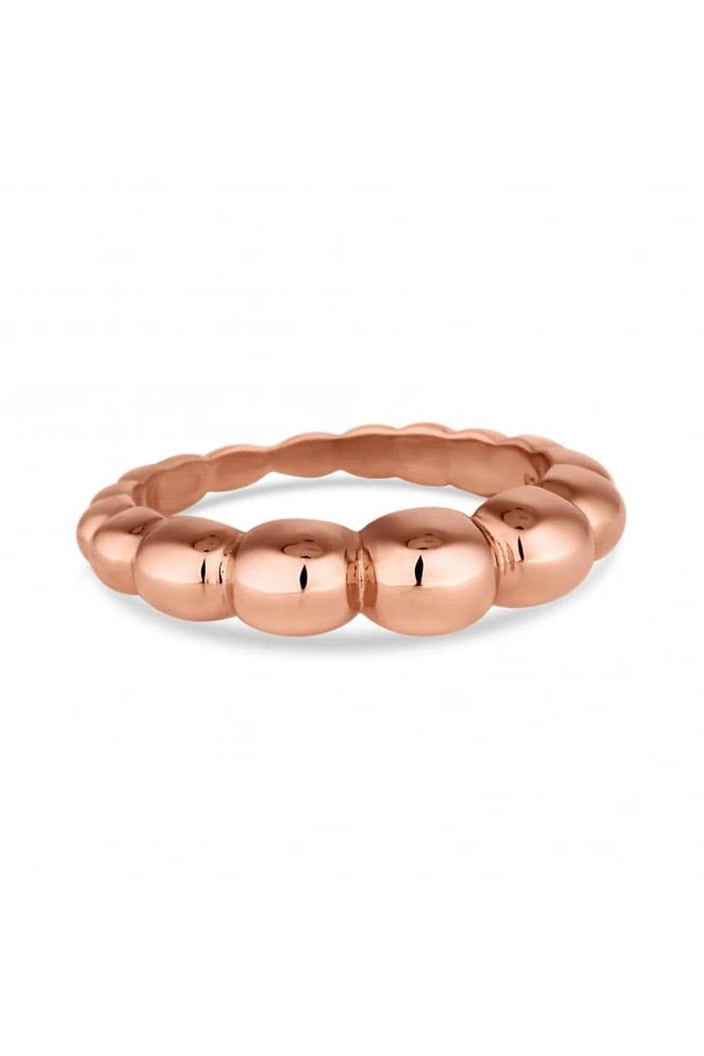 14ct Rose Gold Plated Sterling 925 Textured Ring