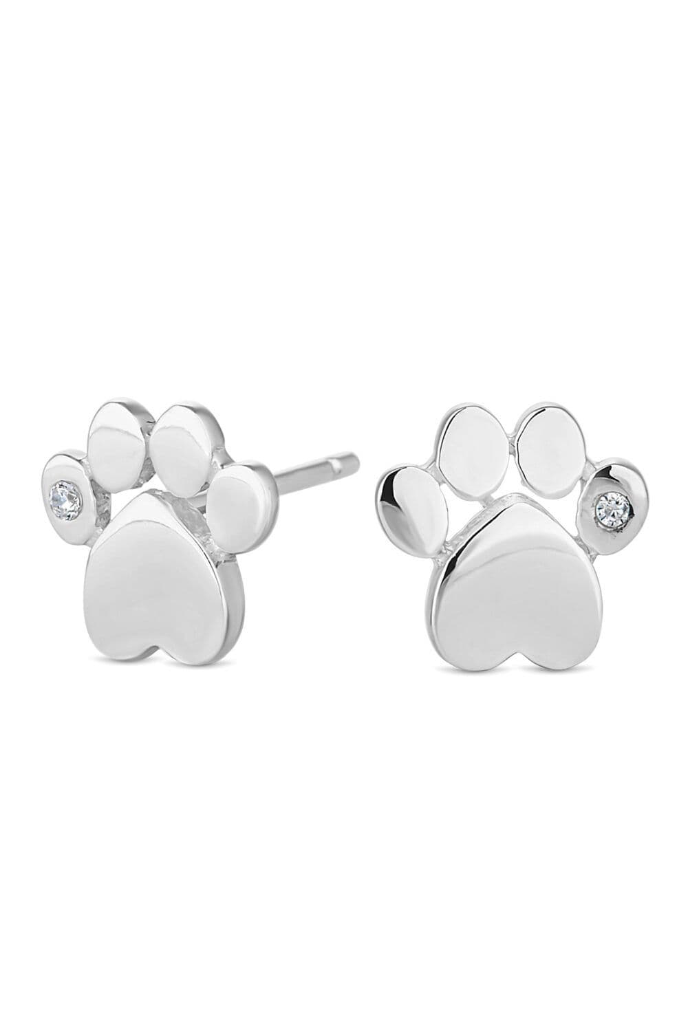 Sterling 925 Paw Print Stud Earrings