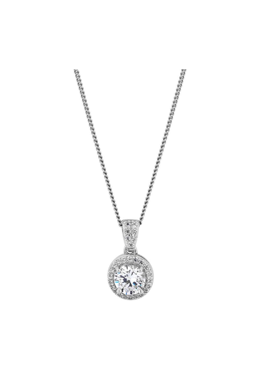 Sterling 925 Halo Pendant Necklace
