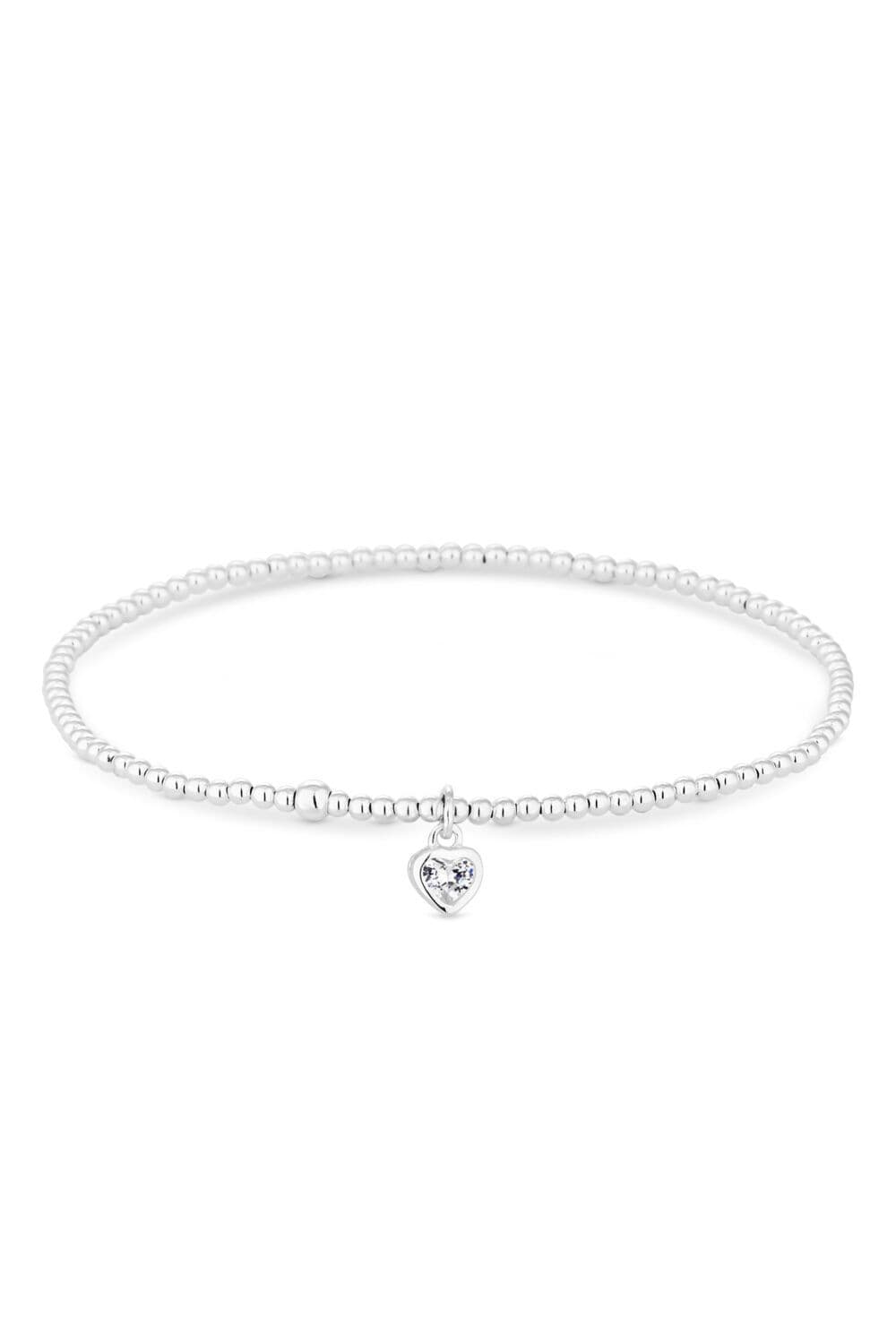 Sterling 925 Cubic Zirconia Heart Stretch Bracelets
