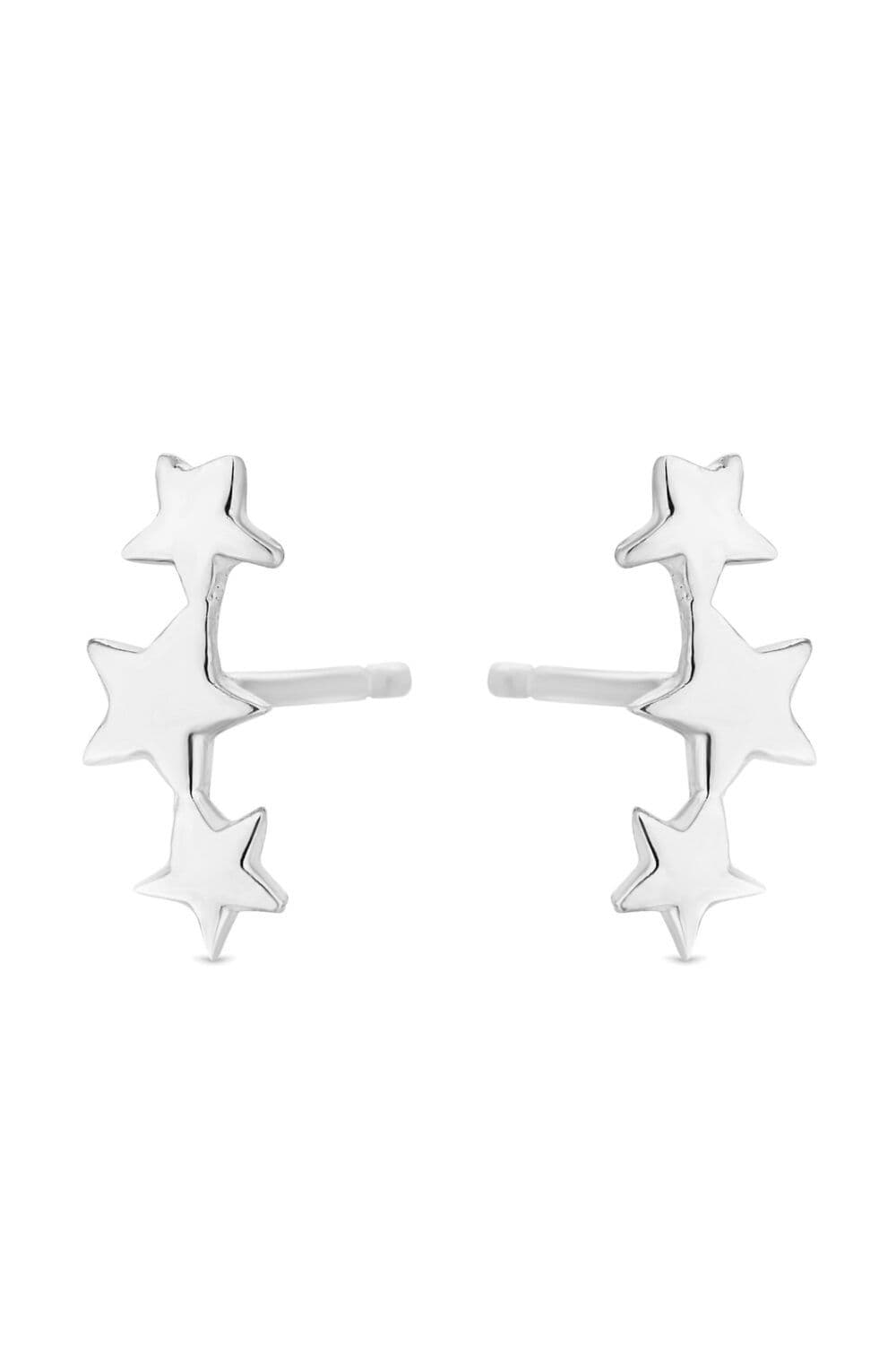 Sterling 925 Star Climber Earrings