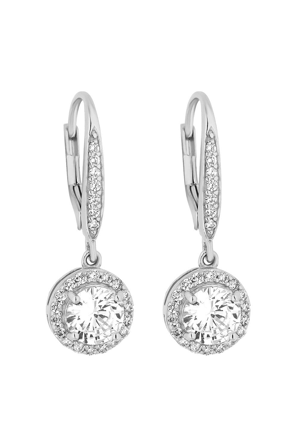 Sterling 925 Halo Drop Earring Earrings
