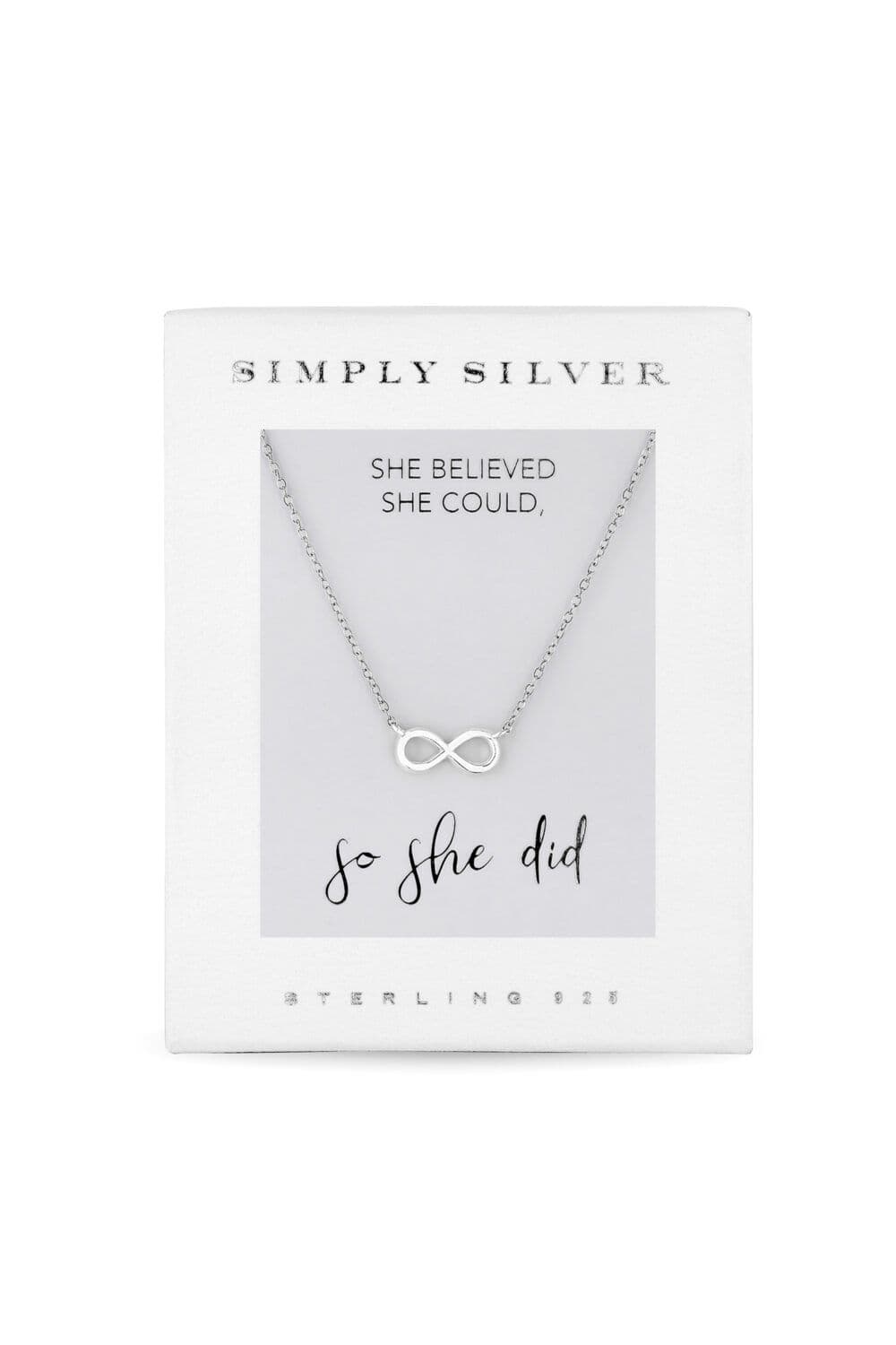 Sterling 925 Infinity Necklace Gift Boxed