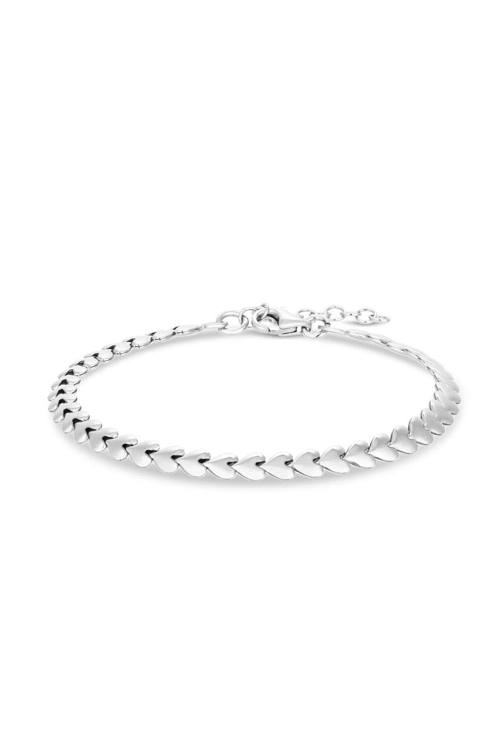 Sterling 925 Heart Row Bracelet