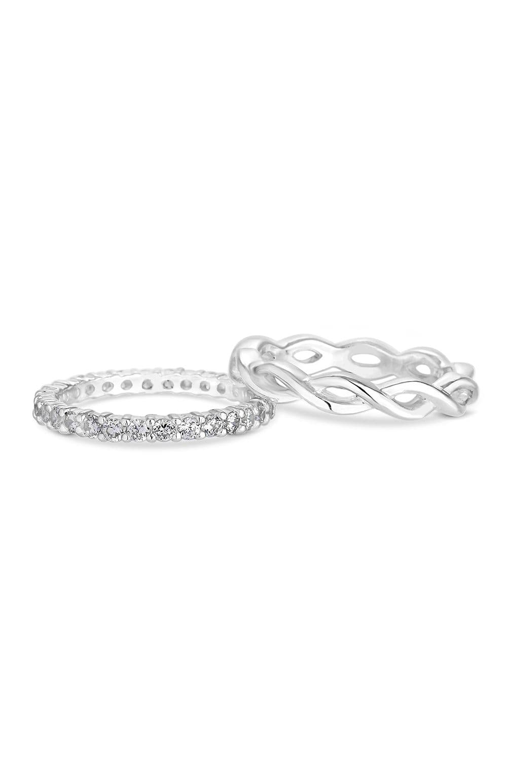 Sterling 925 Cubic Zirconia Infinity Double Set Ring