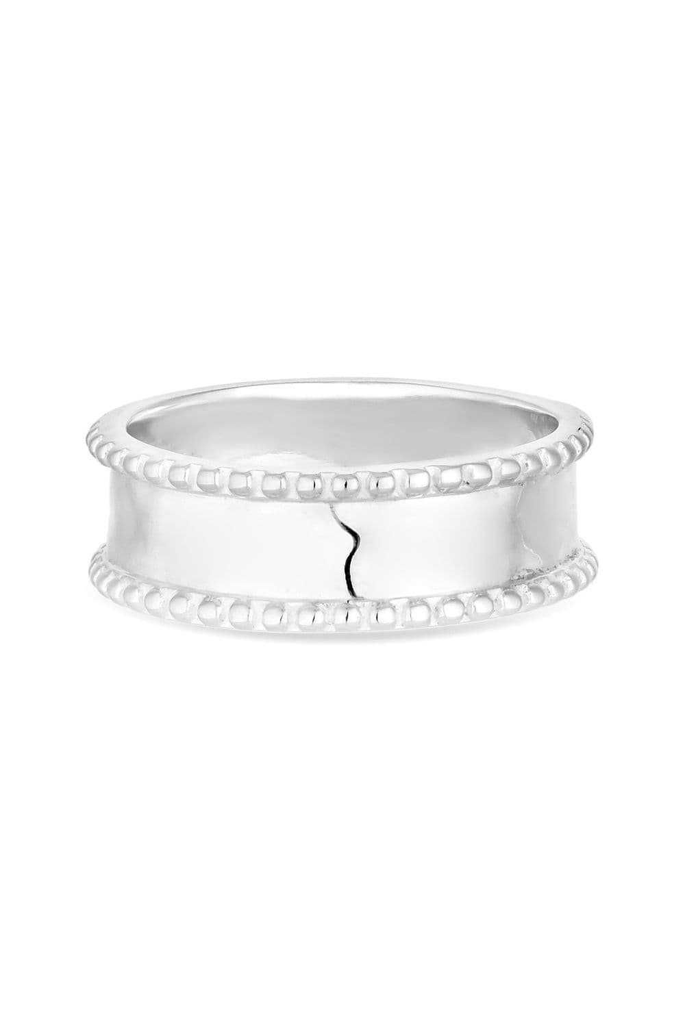 Sterling 925 Polished Fluid Bead Band Ring