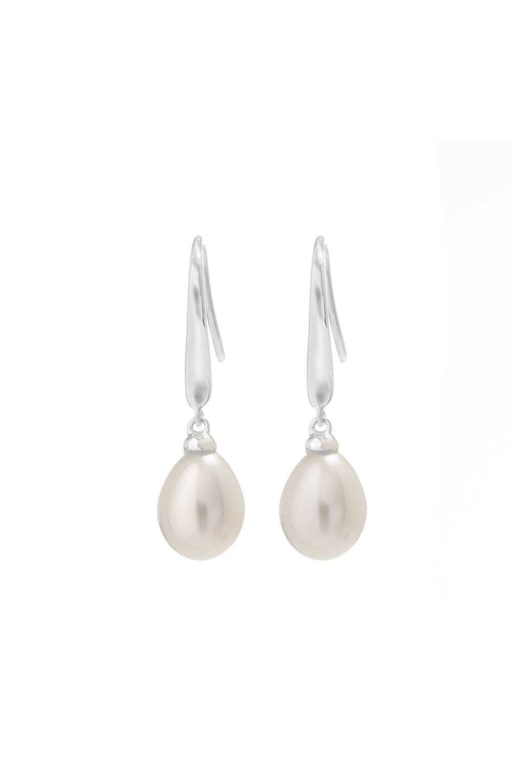 Sterling 925 Freshwater Pearl Sleek Drop Earrings