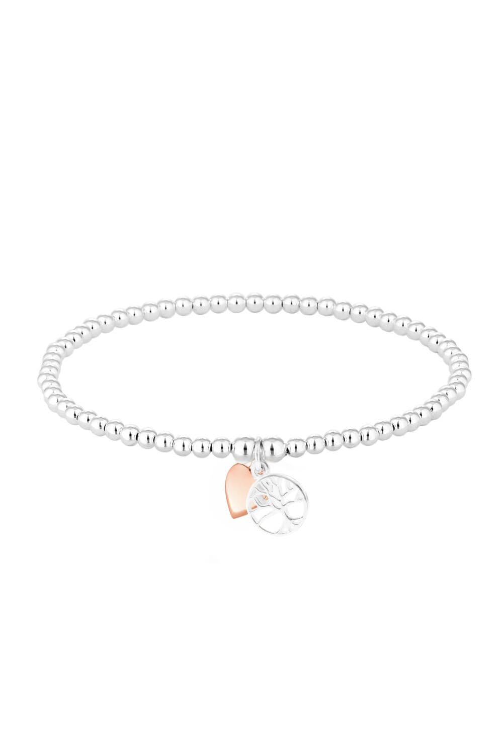 Sterling 925 Mini Tree Love Heart Stretch Bracelets