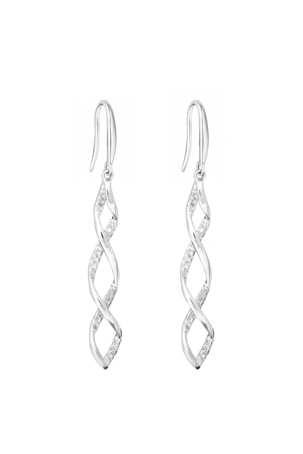 Sterling 925 Cubic Zirconia Wrapped Love Intertwined Drop Earrings