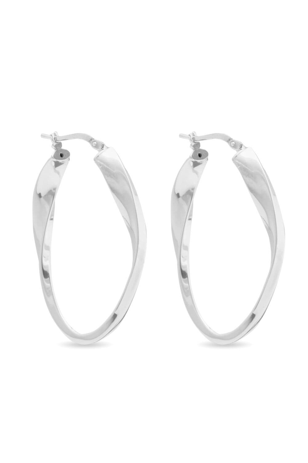 Sterling 925 Oval Hoop Earrings