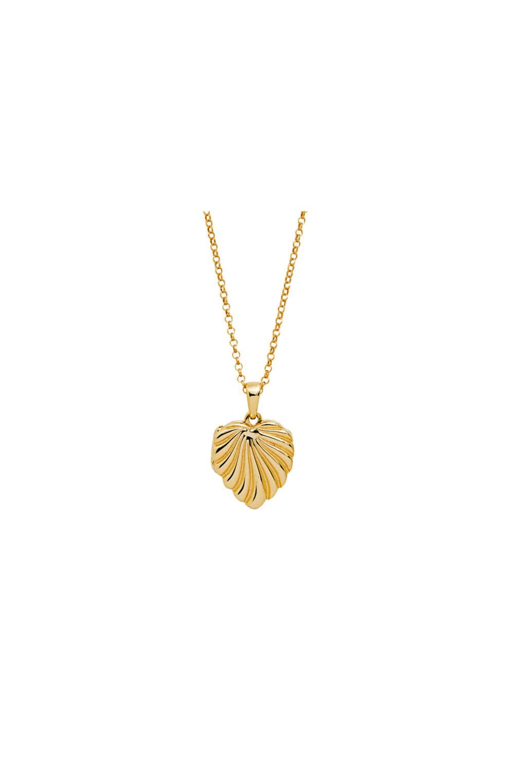 Plated Sterling 925 Heart Shell Locket Necklace