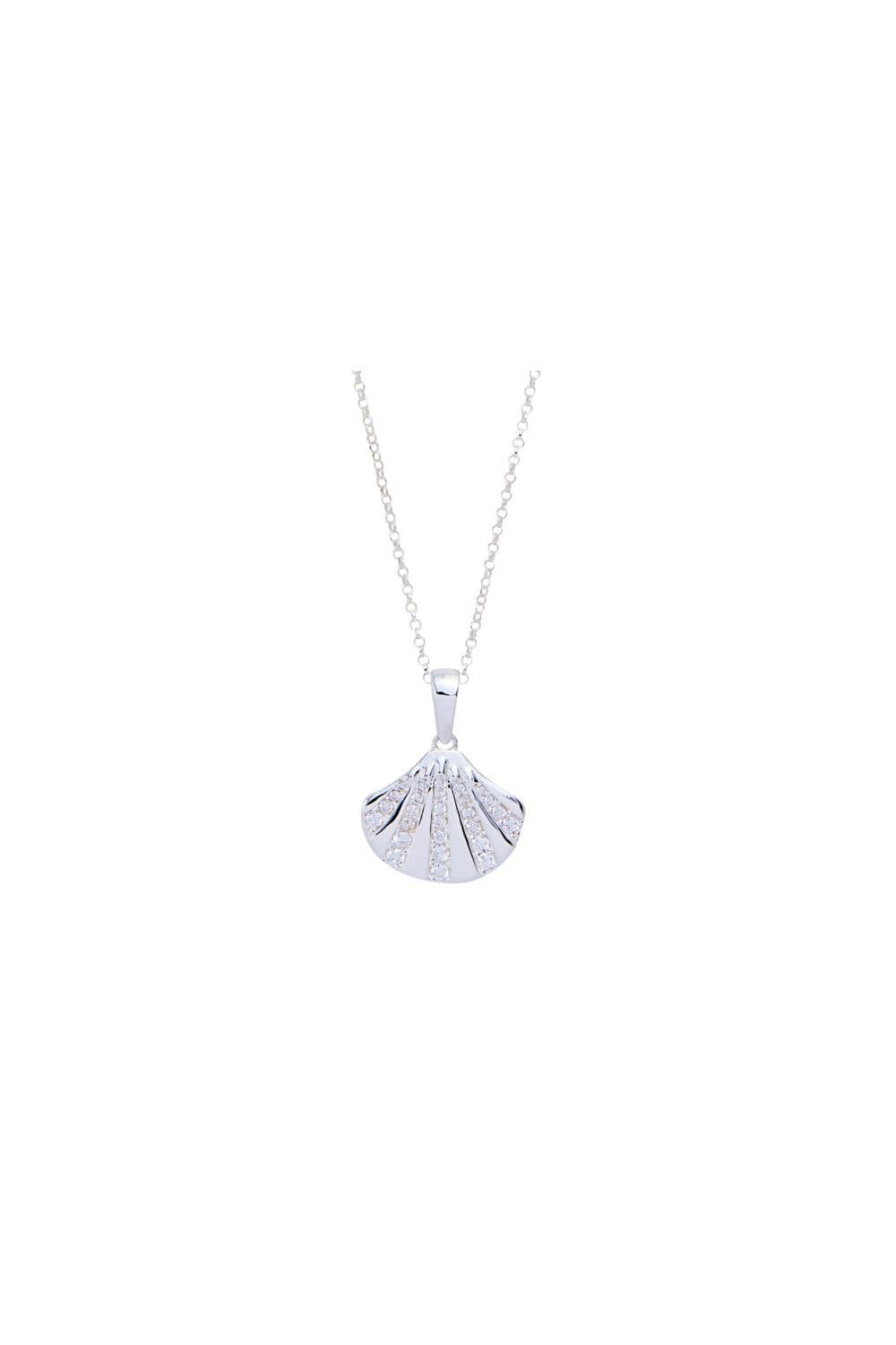 Sterling 925 Cubic Zirconia Shell Necklace
