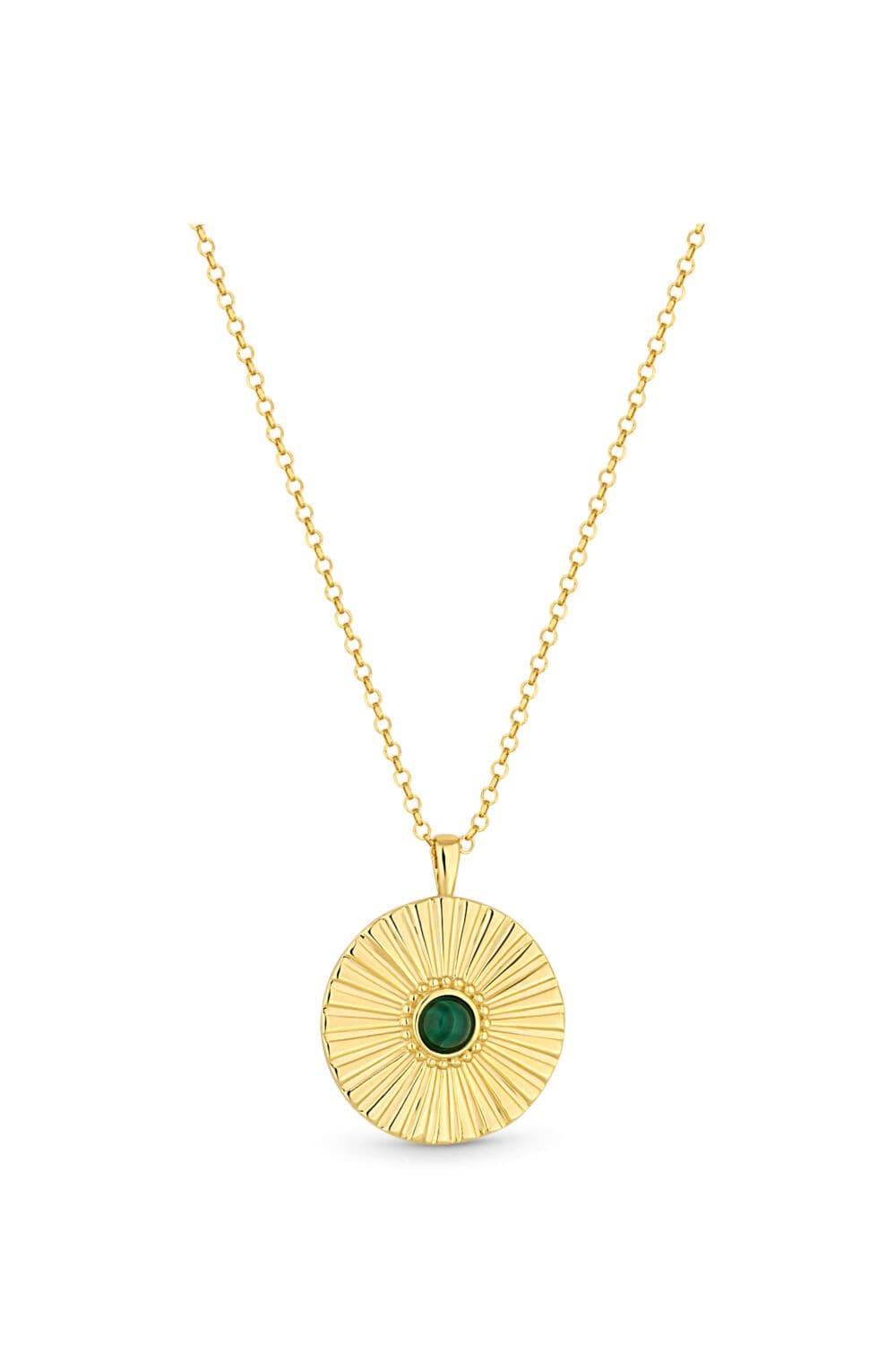 Plated Sterling 925 Malachite Pendant