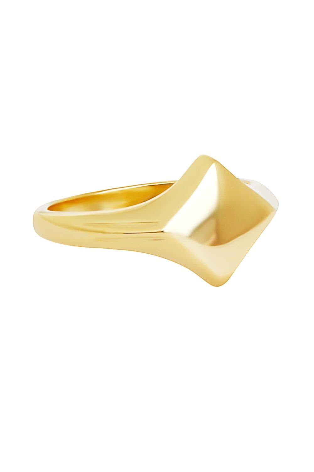 14ct Plated Sterling 925 Diamond Signet Ring