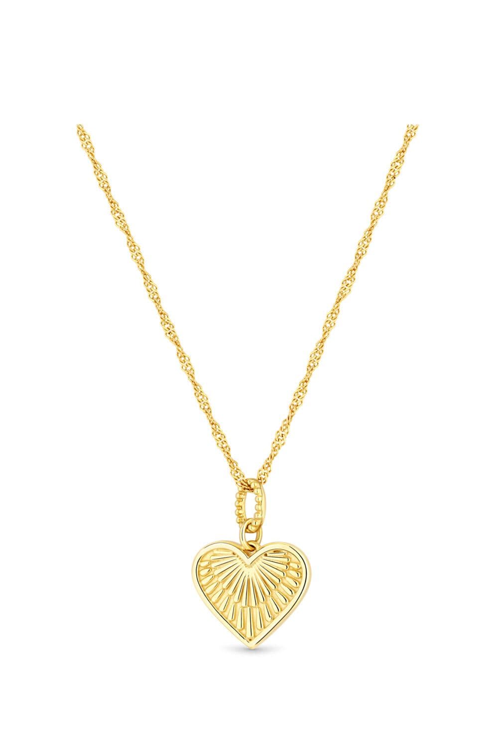 Plated Sterling 925 Etched Heart Necklace