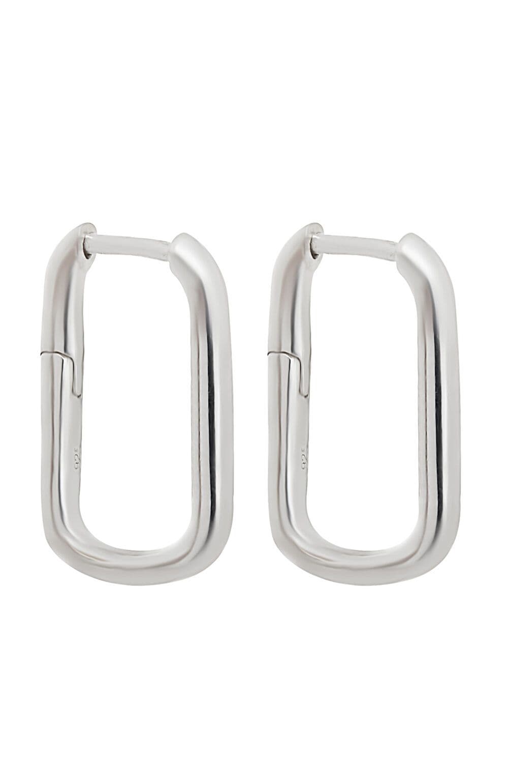 Sterling 925 Mini Rectangle Hoop Earrings